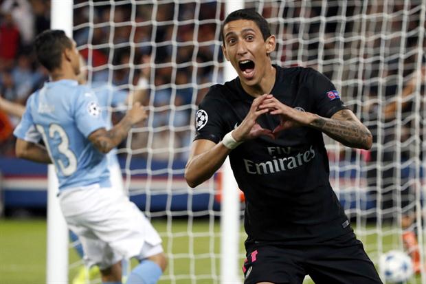 Con el aporte goleador de Di María, PSG venció a Malmo por 2-0