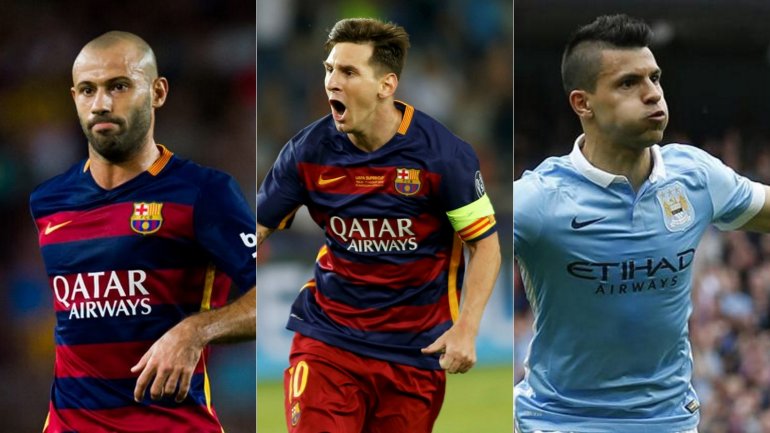 Javier Mascherano, Lionel Messi y ‘Kun’ Agüero, nominados para integrar el ’11 ideal’ de Europa en 2015