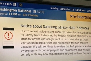 El Departamento de Transporte de EEUU prohíbe los teléfonos Samsung Galaxy Note 7 en los aviones