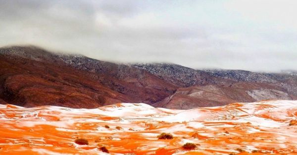 Para asombro de todos, el desierto de Sahara se cubrió de nieve