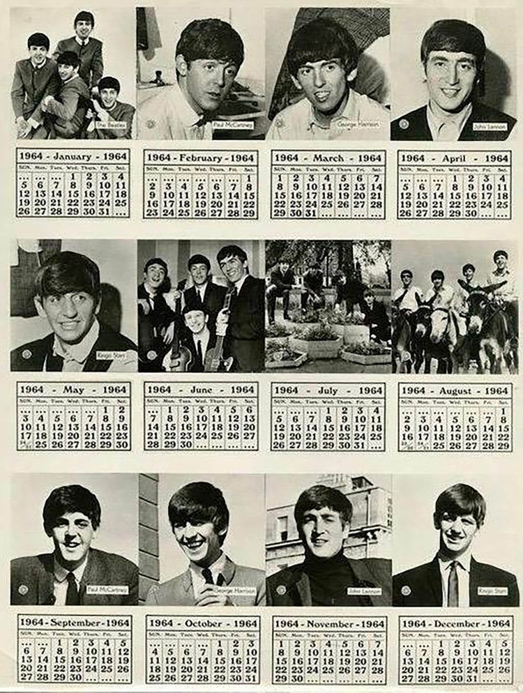 Por qué este calendario de los Beatles de 1964 puede volver a usarse en 2020