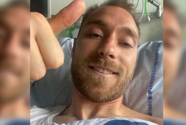 Christian Eriksen publicó una foto en sus redes sociales y envió un mensaje desde la cama del hospital