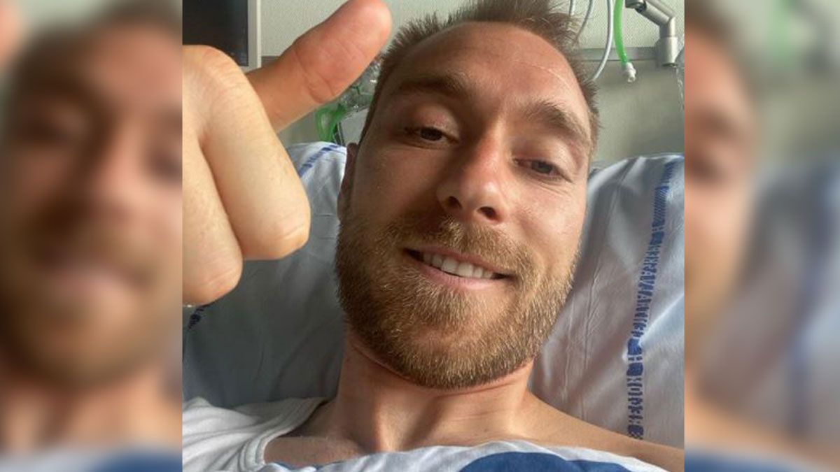 Christian Eriksen publicó una foto en sus redes sociales y envió un mensaje desde la cama del hospital