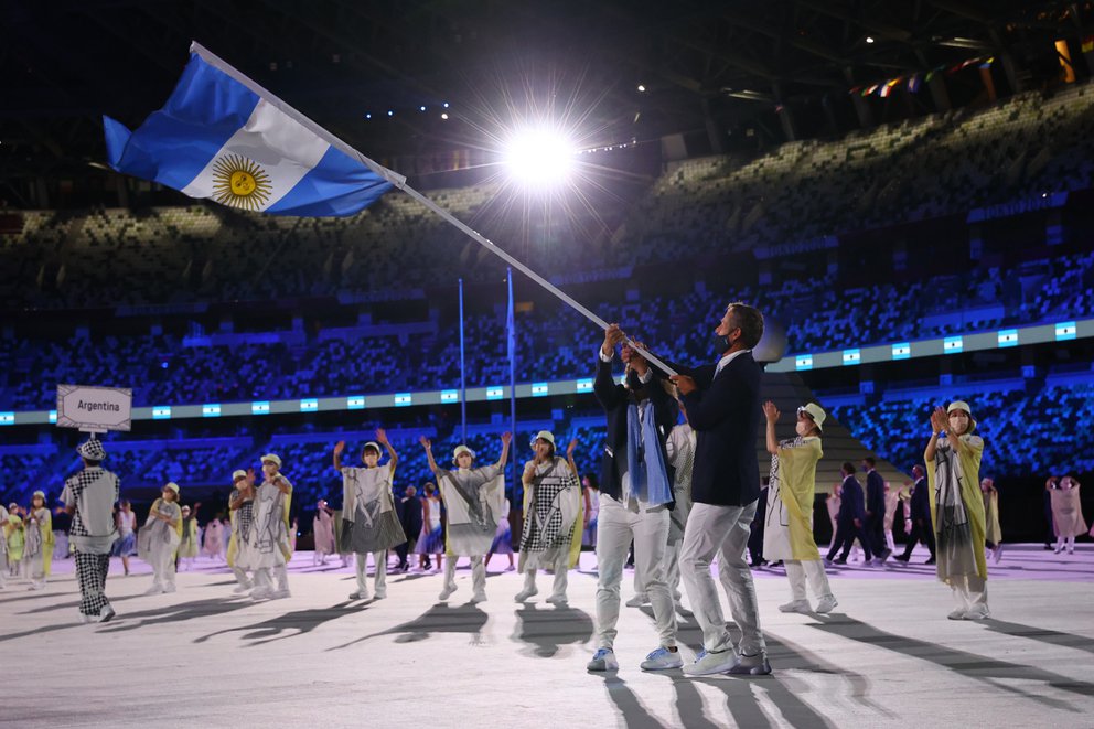 Así fue el ingreso de la delegación argentina en la ceremonia inaugural de los Juegos Olímpicos de Tokio